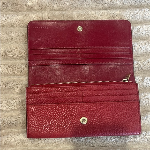 Burberry Burgundy Leather Wallet - Picture 2 of 8